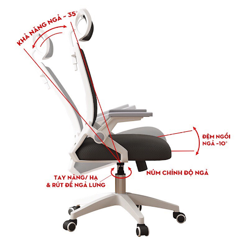 Ghế công thái học được thiết kế để phù hợp với tư thế ngồi của người dùng