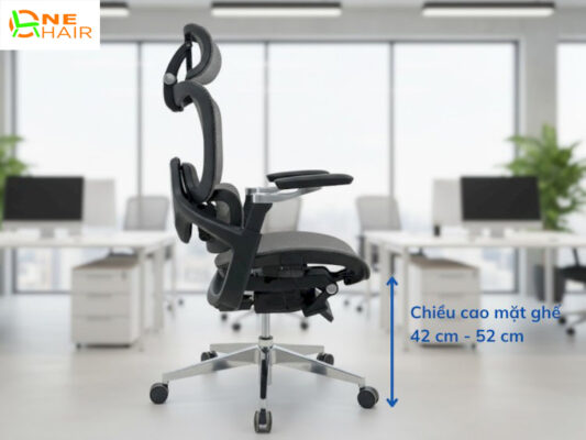 Kích thước ghế xoay văn phòng chuẩn & cách chọn chính xác 6 Kích thước ghế xoay văn phòng chuẩn & cách chọn chính xác 5